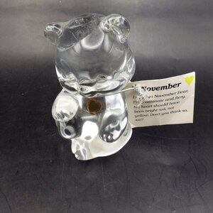 Vintage Fenton November Glass Teddy Bear/ November Birthday/ Hand Made